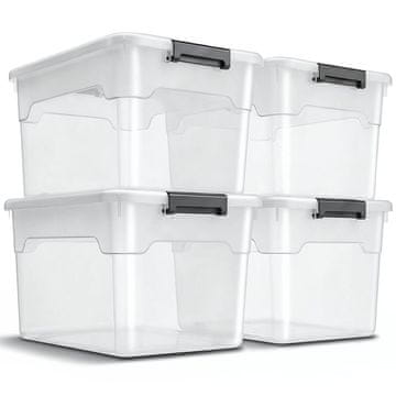 Homestar Set 4 kosov shranjevalnih škatel 33x45x26 cm, bela