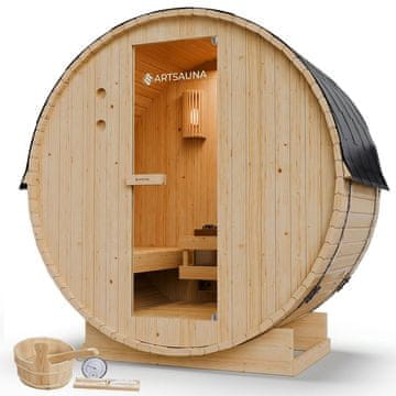Homestar Barrel savna Spitzbergen 120 cm, za 2 osebi, grelec 3.6 kW