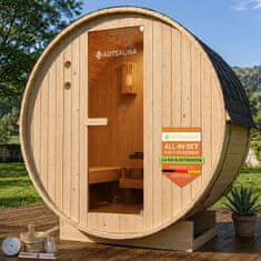 Homestar Barrel savna Spitzbergen 120 cm, za 2 osebi, grelec 3.6 kW