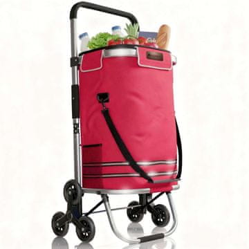 Homestar Nakupovalni voziček za stopnice 98x37x43 cm rdeč