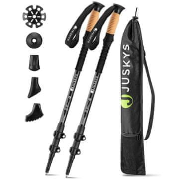 Homestar Teleskopske pohodne palice nastavljive dolžine 65-135 cm, črne barve