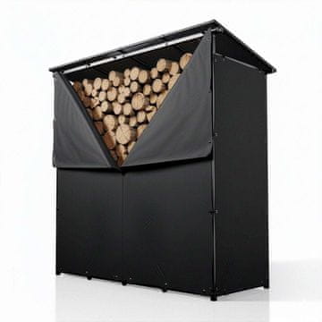 Homestar Stojalo za drva 185x70x185 cm črno