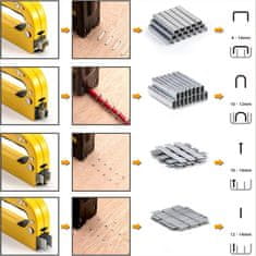 MG Stapler V2 ročni spenjalnik za oblazinjenje in les, rumen