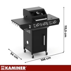 slomart Kaminer Varen Black 3.0 plinski žar, 2+1 gorilnika, 10kW