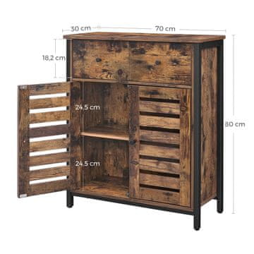 Songmics Omara 70x30x80 cm rjava, iverna plošča, jeklo