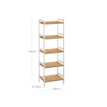 Songmics Polica enota 45x31.5x142 cm Naravni shranjevalni prostor