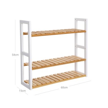 Songmics Kopalniška polica 60x15x54 cm bela