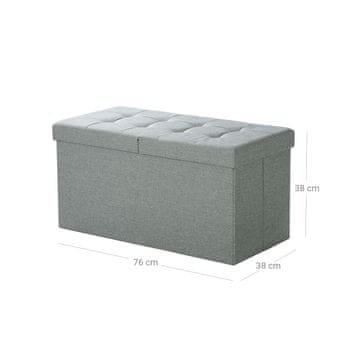 Songmics Shranjevalna klop 76x38x38 cm siva