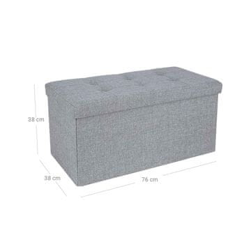 Songmics Shranjevalna klop 76x38x38 cm siva