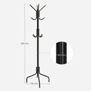 Songmics Obešalnik za plašče 55x55x180 cm, bel