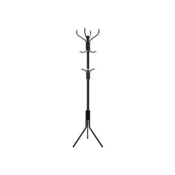 Songmics Obešalnik za plašče 182x44 cm črn kovinski