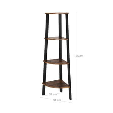 Songmics Kotna polica 34x125x34 cm rjava