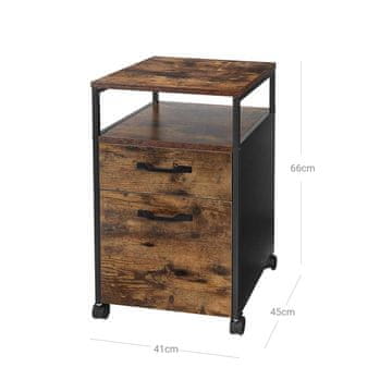 Songmics Predalnik za dokumente 2 predala 41x45x66 cm rjav