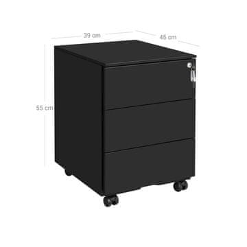 Songmics Mobilna predalčna omara 39x45x55 cm Črna