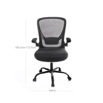 Songmics Ergonomski pisarniški stol 66x60x99-107 cm Črn