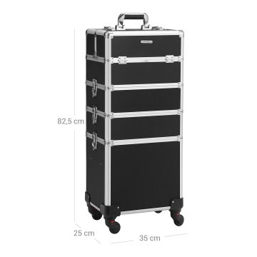 Songmics Kozmetični voziček 4 v 1, 35x25x82.5 cm, črn