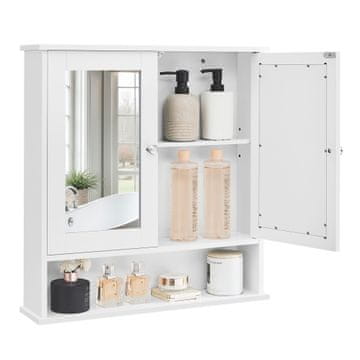 Songmics Ogledalo omarica 56x58x13 cm bela
