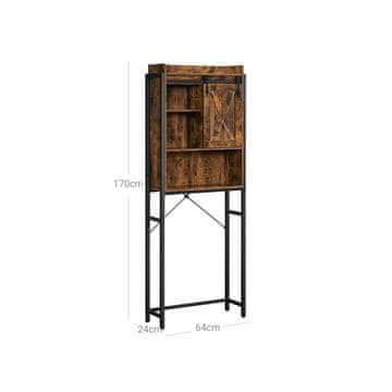 Songmics Omara za stranišče z regalom 64x24x171 cm rjava
