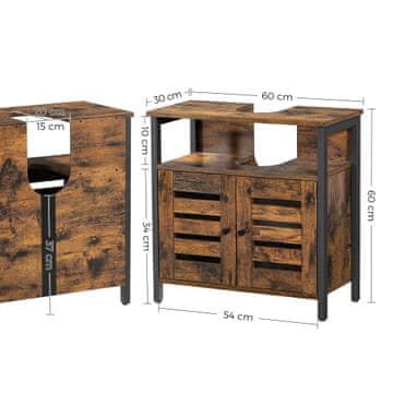 Songmics Kopalniška omarica 60x30x60 cm rjava