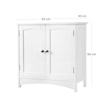 Songmics Kopalniška omarica 2 vrata 60x60x30 cm bela