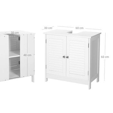 Songmics Kopalniška omarica 60x30x60 cm bela