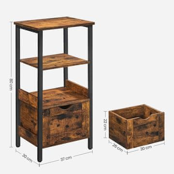Songmics Kopalniška omarica 37x30x80 cm rjava