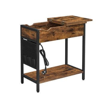 Songmics Stranska mizica 60x31.5x60 cm rjava