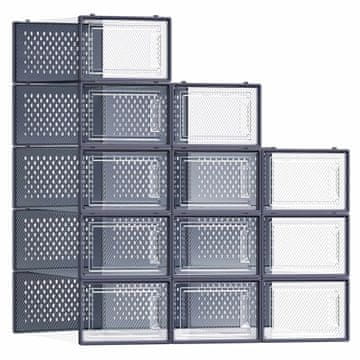 Songmics Set 12 kosov škatel za shranjevanje čevljev, 33.5x23.2x14.3 cm, prozorne
