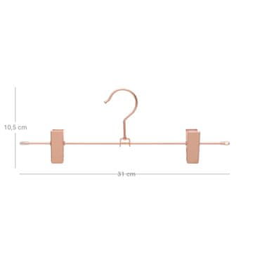 Songmics Obešalnik za hlače 31x0.5x10.5 cm roza kovina