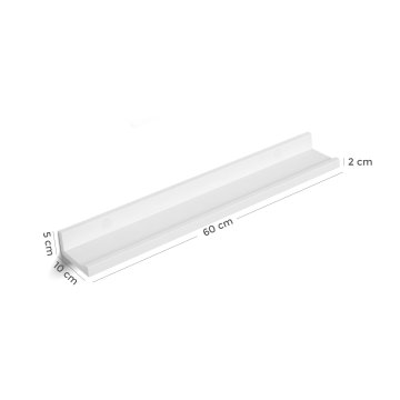 Songmics Komplet stenskih polic 2 viseči police 60x10 cm bela