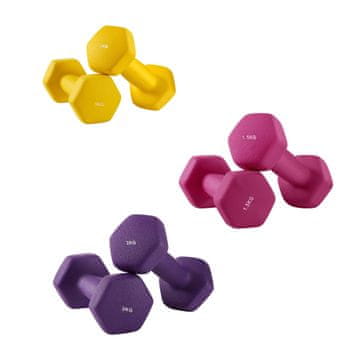 Songmics Set uteži šestkotnih z nosilcem 11.5x5x4.5 cm rumene barve