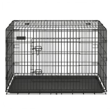 Songmics Pasja kletka 122x74.5x80.5 cm črna zložljiva