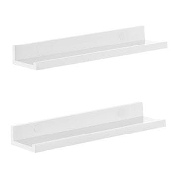 Songmics Komplet stenskih polic 2 viseči police 60x10 cm bela