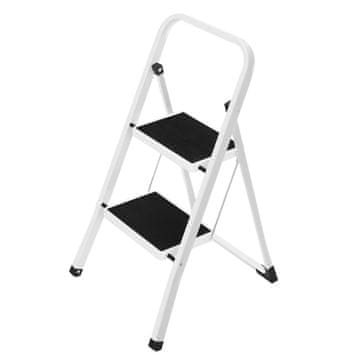 Songmics Dvostopenjski lestev 2 stopnji 55x45.5x82 cm Bela