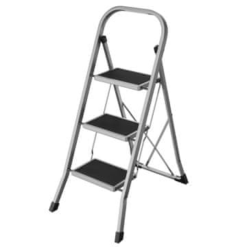 Songmics Stopnice z 3 stopnjami 46.5x74.5x105 cm Siva