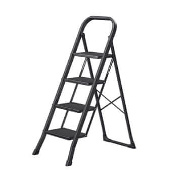 Songmics Lestev s 3 stopnicami 89x45x127 cm Črna