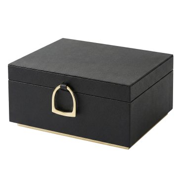 Songmics Škatla za nakit 2 nivoja 20.5x24x11 cm črna