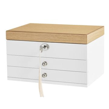 Songmics Škatla za nakit 24.5x17x14.5 cm bela