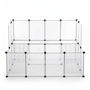Songmics Kletka za hišne ljubljenčke 2 nivoja 143x108x92 cm bela
