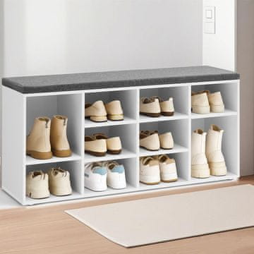 Songmics Čevlji klop 30x104x48 cm bela siva