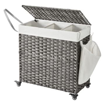 Songmics Košara za perilo 66x33x66 cm siva