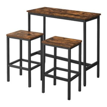 Songmics Set barske mize 100x40x90 cm rjav