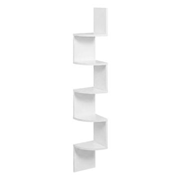 Songmics Kotna polica 5 nivojev 20x20x126 cm bela