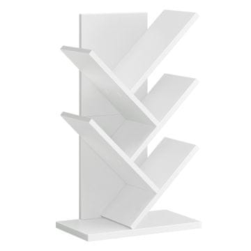 Songmics Knjižna polica z 9 nivoji v obliki drevesa 17.2x30x51 cm bela