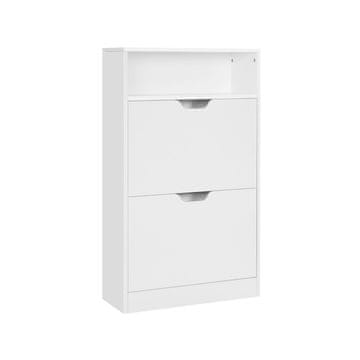 Songmics Omara za čevlje 2 predelka 60x24x102 cm bela