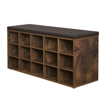 Songmics Klop za čevlje 30x105x48 cm rjav