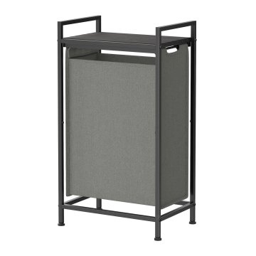 Songmics Košara za perilo s 4 predelki 42x28x75 cm siva