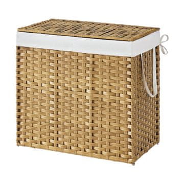 Songmics Košara za perilo 66x40x61 cm naravna