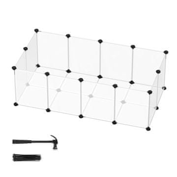Songmics Igralni ograja za male živali 125x63x42 cm bela