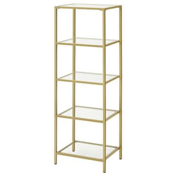 Songmics Polica 5 nivojev 40x30x124.5 cm zlata